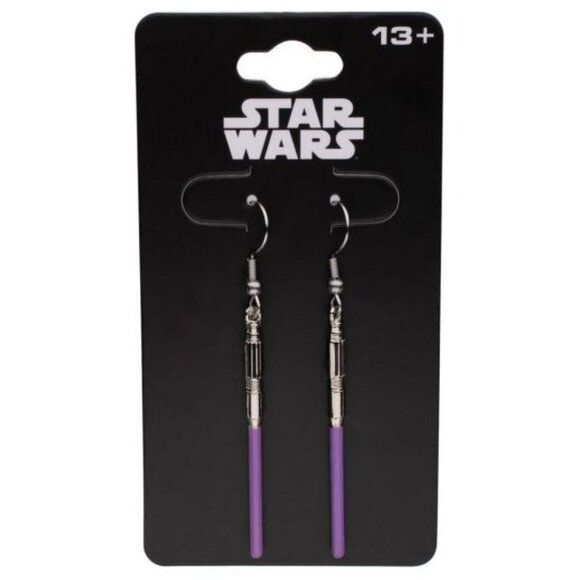 Disney Star Wars Mace Windu Lightsaber Drop Earrings - Picture 1 of 3